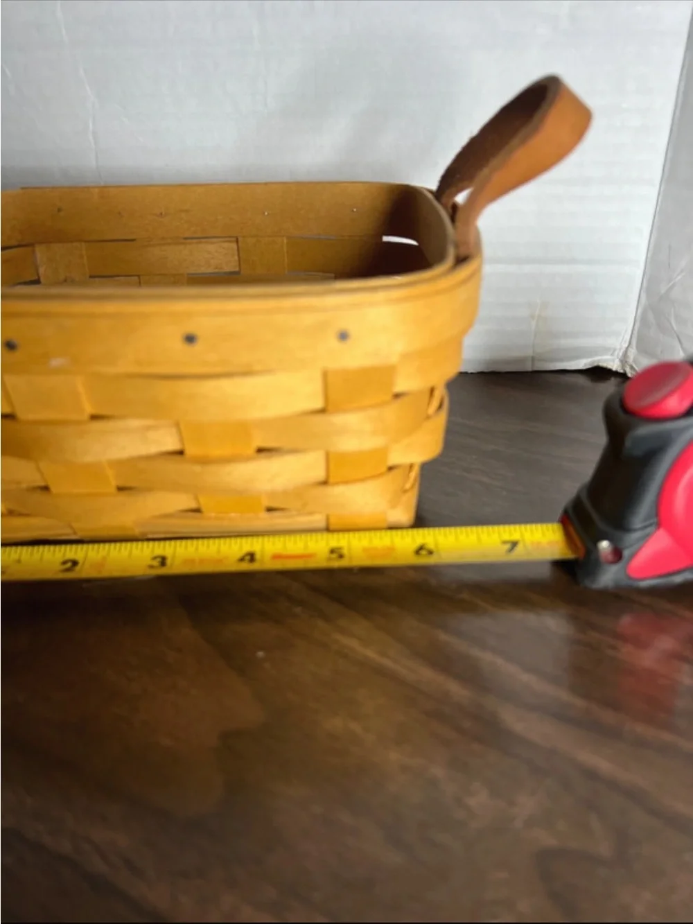 Longaberger basket with leather handles -1998